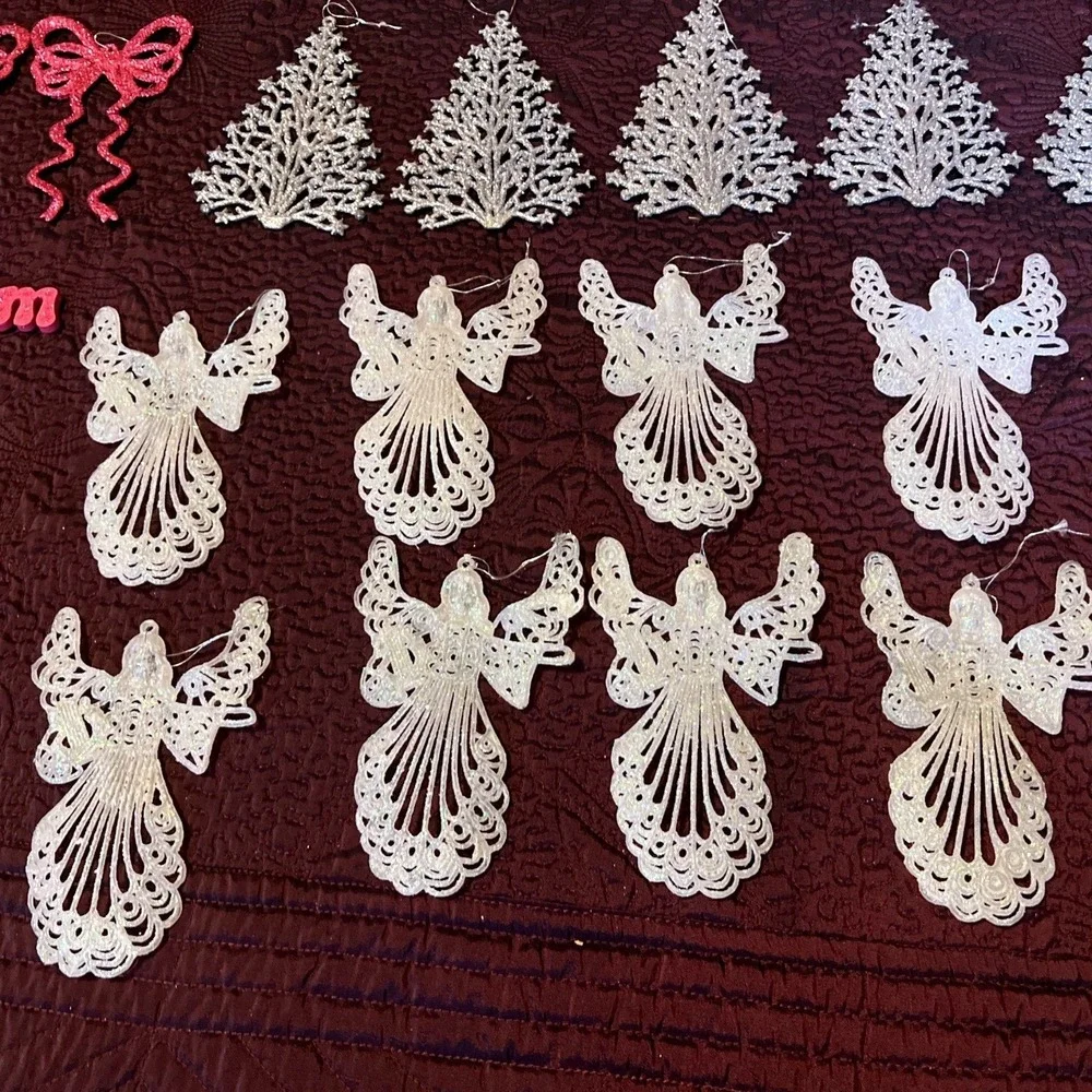Hobby Lobby 67 Pc Shatterproof Christmas Ornament Lot Glitter Wreath Crafts